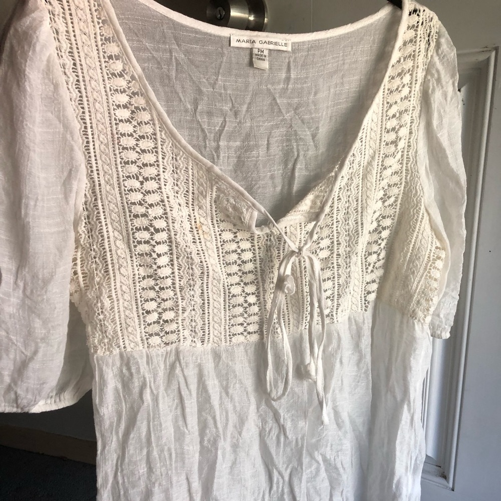 Mid sleeve sheer top